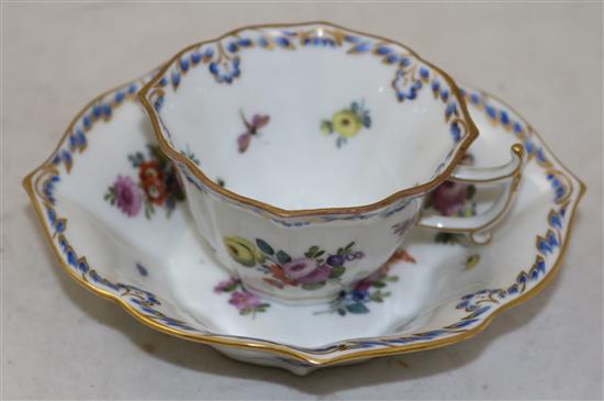 A collection of twenty eight Continental porcelain tea and coffee cups and saucers and four other cups, late 18th - early 20th century,